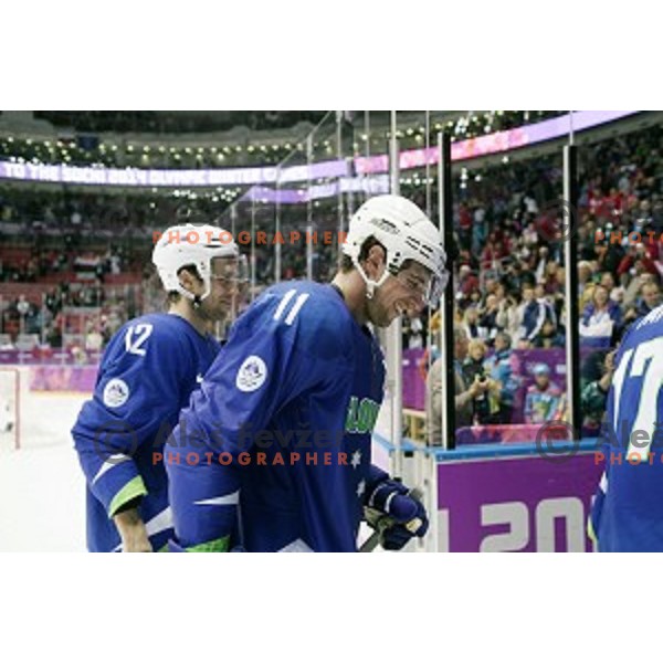 Anze Kopitar of Slovenia in action during Preliminary round match Slovakia-Slovenia in Bolshoy Ice Dome, Sochi 2014 Winter Olympic games, Russia on February 15, 2014