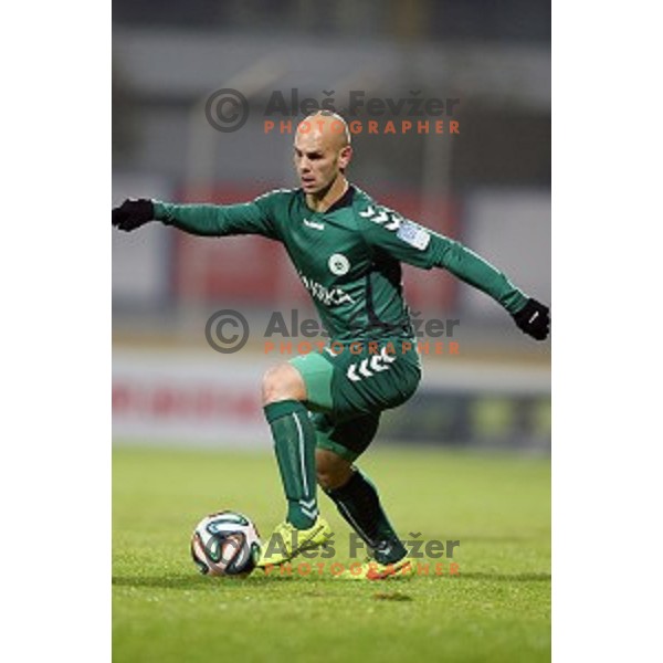 Josip Fucek of Krka in action during football match Kalcer Radomlje-Rudar Krka in round 16 of Prva liga Telekom Slovenije, played in Domzale Sports Park, Slovenia on November 23, 2014