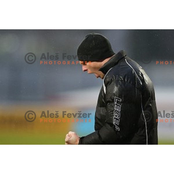 Simon Rozman, head coach of Celje in action during football match Domzale-Celje in round 20 of Prva liga Telekom Slovenije, played in Domzale Sports Park, Slovenia on December 6,2014