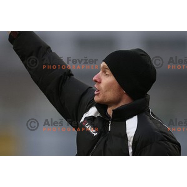 Simon rozman, head coach of Celje in action during football match Domzale-Celje in round 20 of Prva liga Telekom Slovenije, played in Domzale Sports Park, Slovenia on December 6,2014