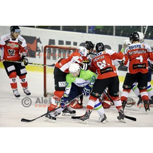 of Slovenia in action during friendly ice-hockey match between Slovenia-Austria in Tivoli Hall, Ljubljana, Slovenia on April 19, 2015