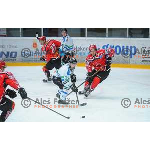 action during Final of Slovenian ice-hockey Cup between SIJ Acroni Jesenice and Telemach Olimpija in Podmezakla Hall, Jesenice on December 1, 2015