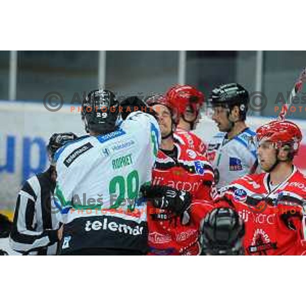 action during Final of Slovenian ice-hockey Cup between SIJ Acroni Jesenice and Telemach Olimpija in Podmezakla Hall, Jesenice on December 1, 2015