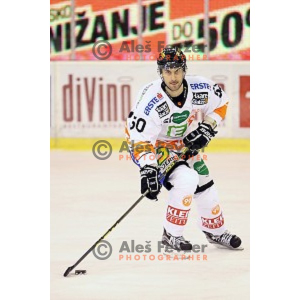 Sabahudin Kovacevic of Moser Medical Graz 99ers in action during ice-hockey match Telemach Olimpija-Moser Medical Graz 99ers in EBEL league 2015/2016 in Tivoli Hall, Ljubljana, Slovenia on January 5, 2016