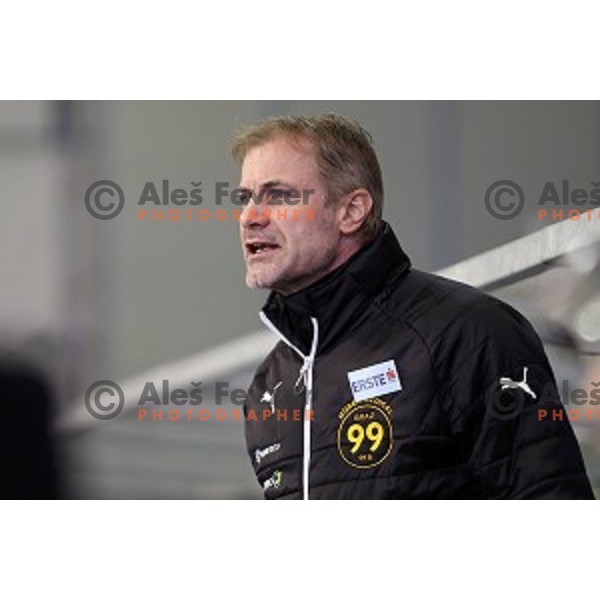 Ivo Jan, head coach of Moser Medical Graz 99ers in action during ice-hockey match Telemach Olimpija-Moser Medical Graz 99ers in EBEL league 2015/2016 in Tivoli Hall, Ljubljana, Slovenia on January 5, 2016