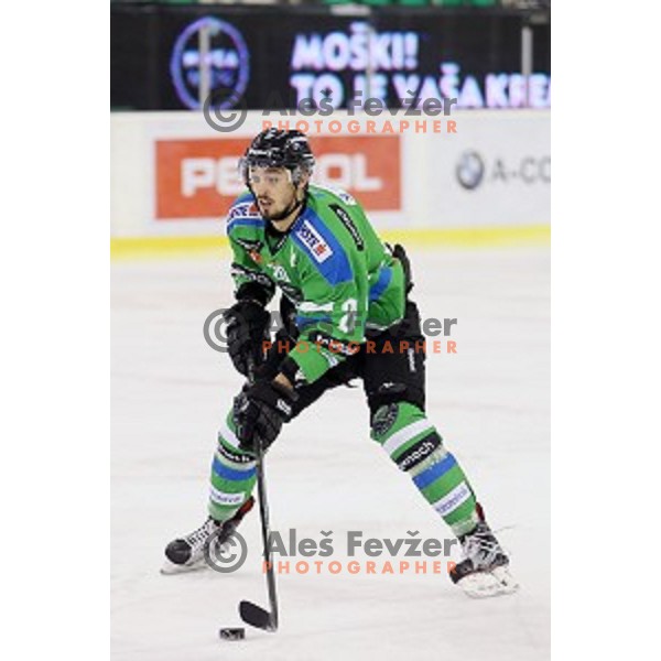 Gregor Koblar of Telemach Olimpija in action during ice-hockey match Telemach Olimpija-Moser Medical Graz 99ers in EBEL league 2015/2016 in Tivoli Hall, Ljubljana, Slovenia on January 5, 2016