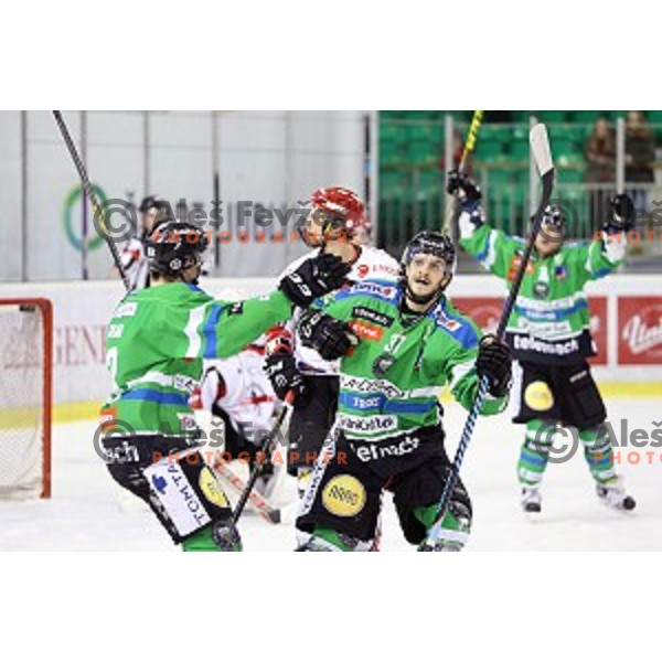 Gal Koren in action during ice-hockey match Telemach Olimpija - SIJ Acroni Jesenice in the Final of Slovenian Championship, Tivoli Hall, Ljubljana, Slovenia on March 28, 2016