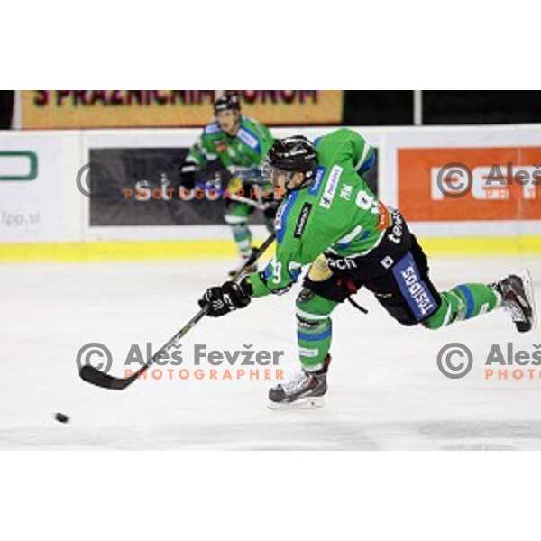Nik Pem in action during ice-hockey match Telemach Olimpija - SIJ Acroni Jesenice in the Final of Slovenian Championship, Tivoli Hall, Ljubljana, Slovenia on March 28, 2016