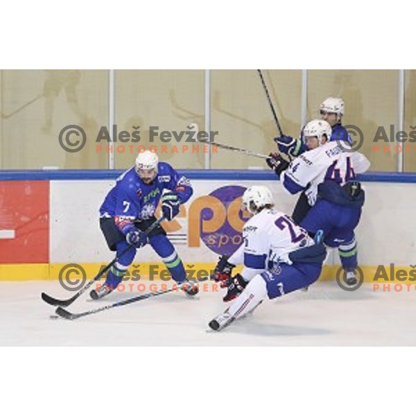 Klemen Pretnar of Slovenia in action during EIHC Challenge ice-hockey match between Slovenia and France in Bled Ice Hall, Slovenia on November 4, 2016