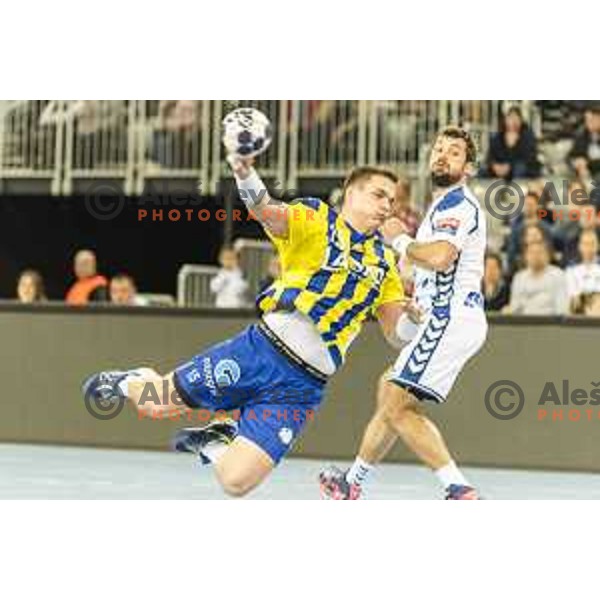 Celje’s Vid Poteko (15) in action during EHF Champions League match between PPD Zagreb (Croatia) and Celje PL (Slovenia) in Arena Zagreb, Zagreb on March 9th, 2017