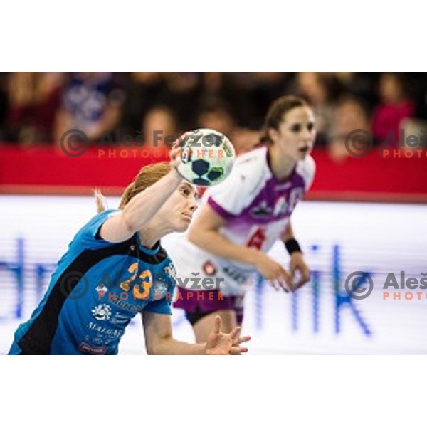 Polona Baric in action during EHF Womens champions league match between Krim Mercator and Midtylland in Ljubljana, Slovenia on March 11, 2017