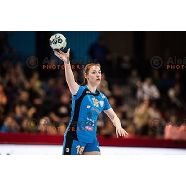 Nina Zulic in action during EHF Womens champions league match between Krim Mercator and Midtylland in Ljubljana, Slovenia on March 11, 2017