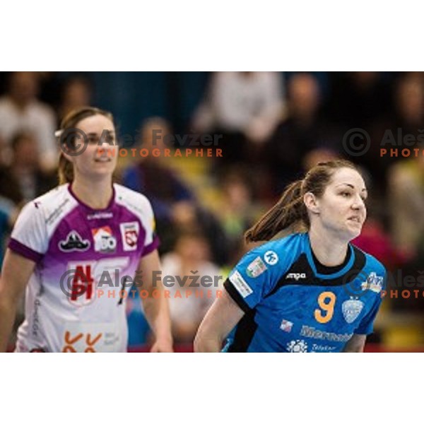 Nina Jericek in action during EHF Womens champions league match between Krim Mercator and Midtylland in Ljubljana, Slovenia on March 11, 2017