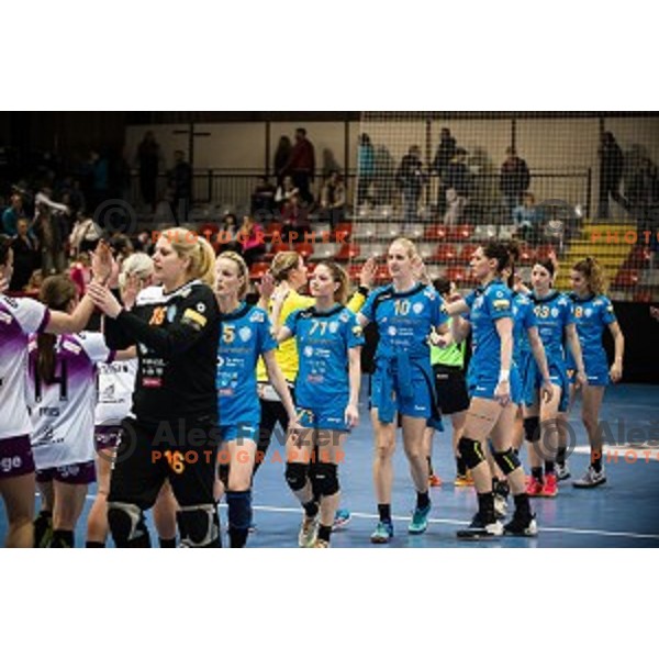 Krim in action during EHF Womens champions league match between Krim Mercator and Midtylland in Ljubljana, Slovenia on March 11, 2017