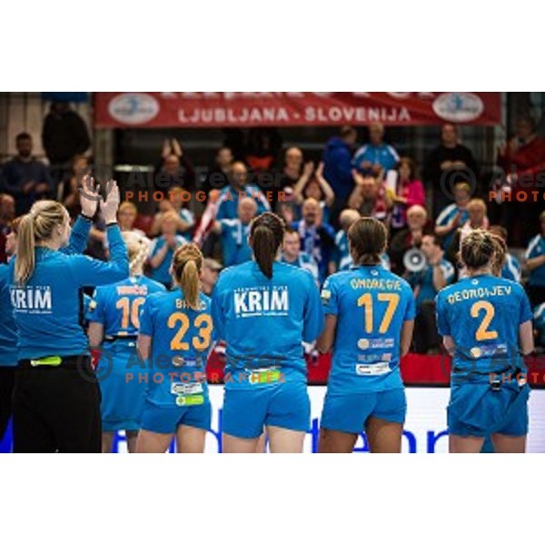 Krim in action during EHF Womens champions league match between Krim Mercator and Midtylland in Ljubljana, Slovenia on March 11, 2017