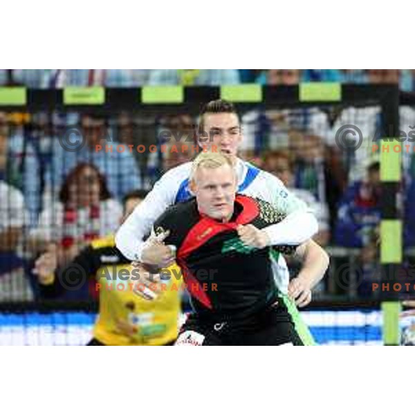Nik Henigman in action during Euro 2018 Qualifyers handball match between Slovenia and Germany in SRC Stozice, Ljubljana, Slovenia on May 3,2017