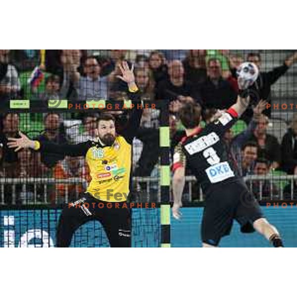 Primoz Prost in action during Euro 2018 Qualifyers handball match between Slovenia and Germany in SRC Stozice, Ljubljana, Slovenia on May 3,2017