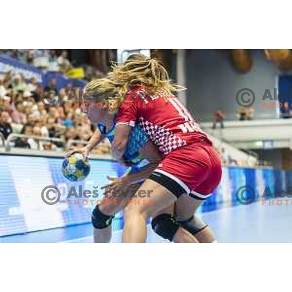 in action during Women’s World Cup qualification handball match between Slovenia and Croatia in Golovec Hall, Celje on June 15th, 2017