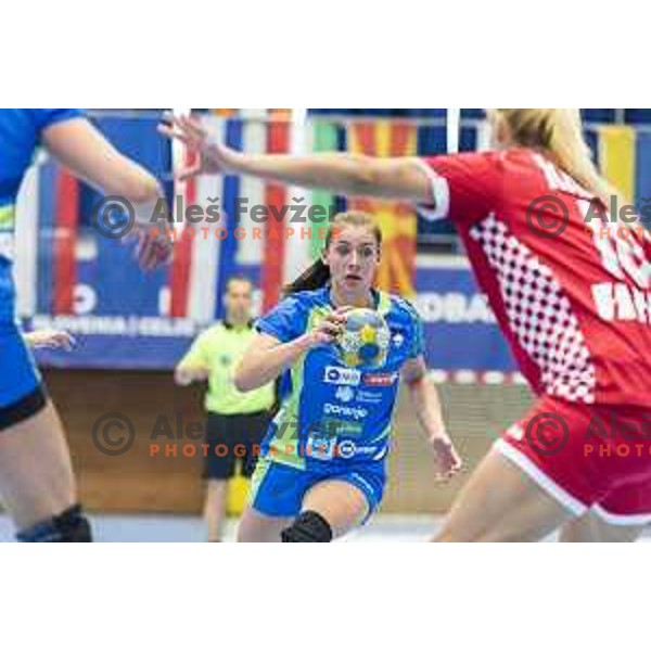 Nina Zulic (18) in action during Women’s World Cup qualification handball match between Slovenia and Croatia in Golovec Hall, Celje on June 15th, 2017
