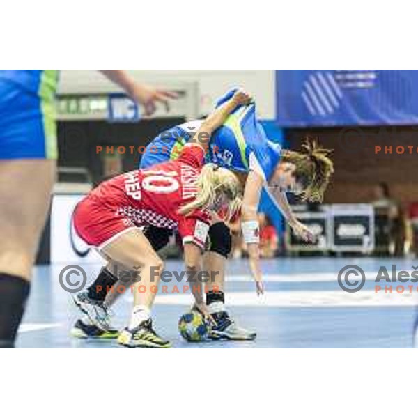 Ana Gros (6) in action during Women’s World Cup qualification handball match between Slovenia and Croatia in Golovec Hall, Celje on June 15th, 2017