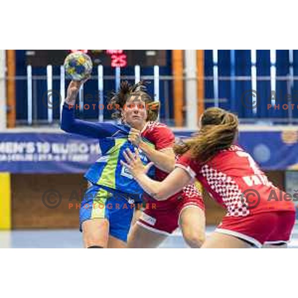 Nina Jericek (9) in action during Women’s World Cup qualification handball match between Slovenia and Croatia in Golovec Hall, Celje on June 15th, 2017