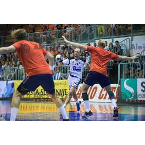 Spende Aleksander in action during friendly handball game between Maribor and Paris SG in Tabor Hall, Maribor, Slovenia on August 11, 2017