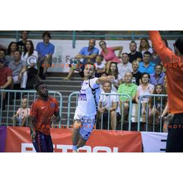 Zvizej Luka in action during friendly handball game between Maribor and Paris SG in Tabor Hall, Maribor, Slovenia on August 11, 2017