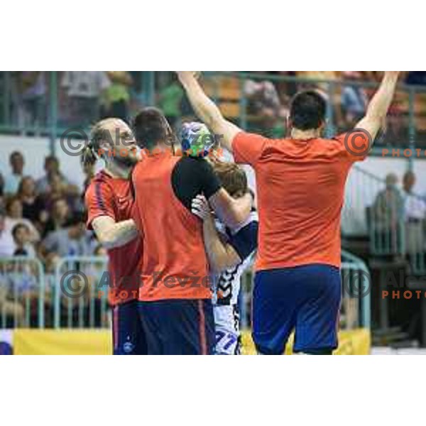 in action during friendly handball game between Maribor and Paris SG in Tabor Hall, Maribor, Slovenia on August 11, 2017