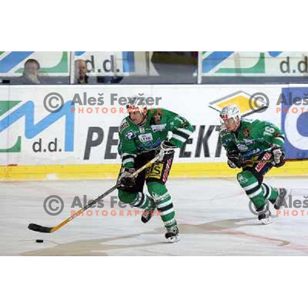 Zupancic and Music at match ZM Olimpija-VSV in Ebel league,played in Ljubljana (Slovenia) 30.11.2007. VSV won the match 3:1.Photo by Ales Fevzer 