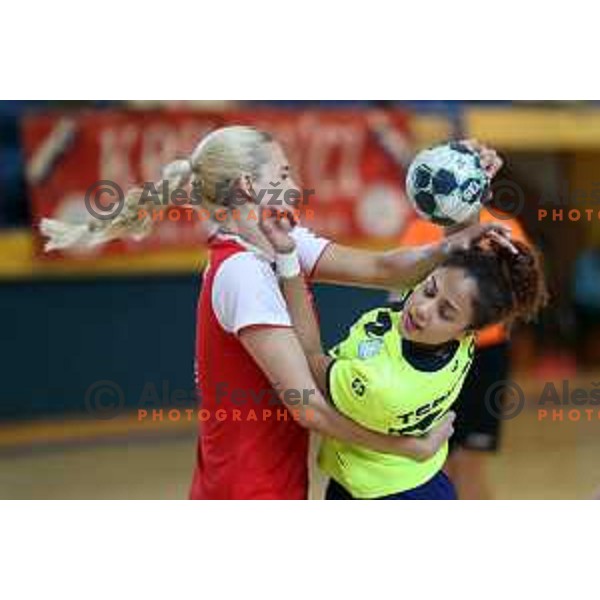 action during Slovenian Women\'s Handball SuperCup between Krim Mercator and Celje in Kozina on September 9, 2017