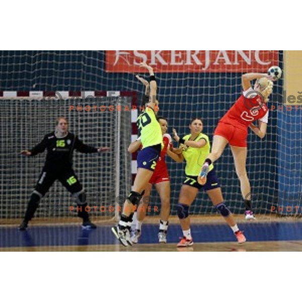 action during Slovenian Women\'s Handball SuperCup between Krim Mercator and Celje in Kozina on September 9, 2017