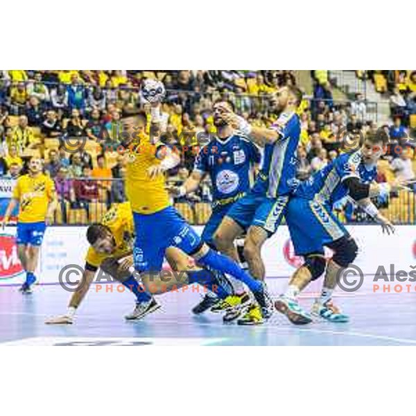 Celje’s Jaka Malus (5) in action during EHF Champions League match between Celje PL (Slovenia) and PGE Vive Kielce (Poland) in Zlatorog Hall, Celje on September 30th, 2017