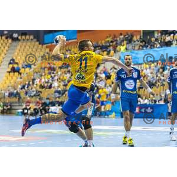 Celje’s Gal Marguc (11) in action during EHF Champions League match between Celje PL (Slovenia) and PGE Vive Kielce (Poland) in Zlatorog Hall, Celje on September 30th, 2017