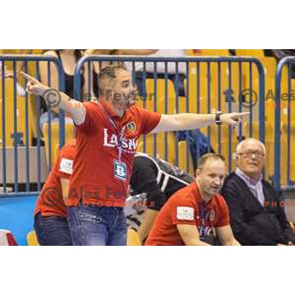 Celje’s head coach Branko Tamse in action during EHF Champions League match between Celje PL (Slovenia) and PGE Vive Kielce (Poland) in Zlatorog Hall, Celje on September 30th, 2017 