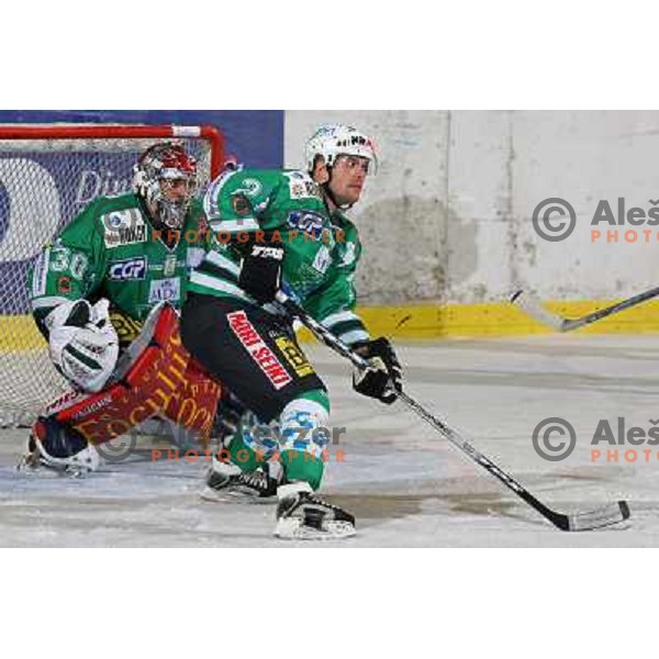 Westlund and Mitchell at ice-hockey match ZM Olimpija-Vienna Capitals in Ebel league, played in Ljubljana, Slovenia 7.12.2007. Photo by Ales Fevzer 