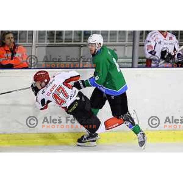  action during Alps League ice-hockey match between SZ Olimpija and SIJ Acroni Jesenice in Tivoli Hall, Ljubljana, Slovenia on October 25, 2017