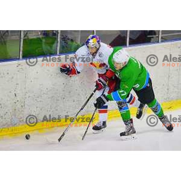 Uros Batic of SZ Olimpija in action during Alps League ice-hockey match between SZ Olimpija and Red Bulls Salzburg 2 in Tivoli Hall, Ljubljana, Slovenia on December 28, 2017