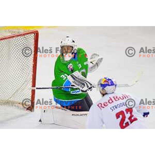 Robert Kristan of SZ Olimpija in action during Alps League ice-hockey match between SZ Olimpija and Red Bulls Salzburg 2 in Tivoli Hall, Ljubljana, Slovenia on December 28, 2017