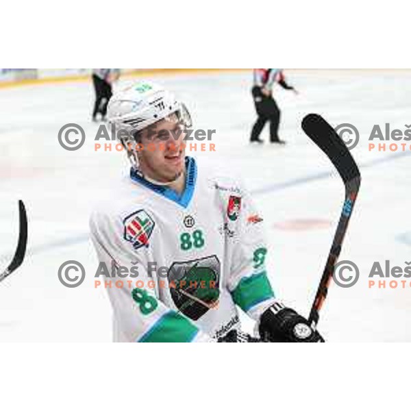 Miha Zajc during Alps League ice-hockey match between SIJ Acroni Jesenice and SZ Olimpija in Podmezakla Hall, Jesenice, Slovenia on December 30, 2017