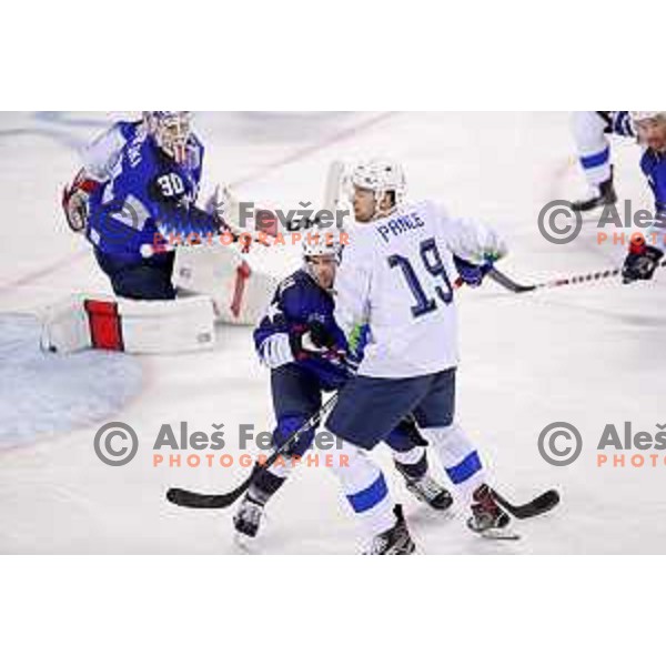  in action during Olympic Ice-hockey tournament match between USA and Slovenia during PyeongChang 2018 Winter Olympic Games, South Korea on February 14, 2018