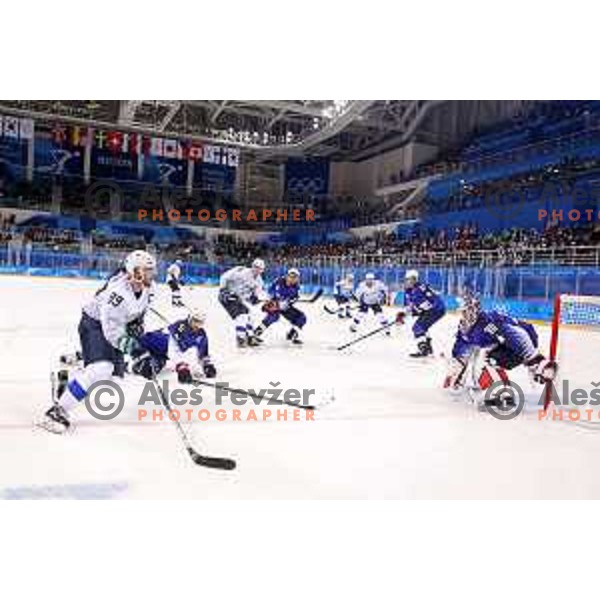  in action during Olympic Ice-hockey tournament match between USA and Slovenia during PyeongChang 2018 Winter Olympic Games, South Korea on February 14, 2018