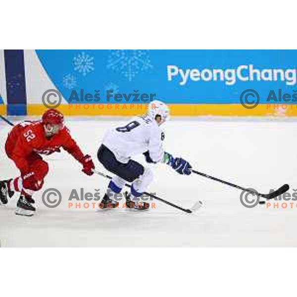 Luka Gracnar (SLO) in action at ice hockey tournament match between OAR (Olympic athletes of Russia) and Slovenia during PyeongChang 2018 Winter Olympic Games, South Korea on February 16, 2018