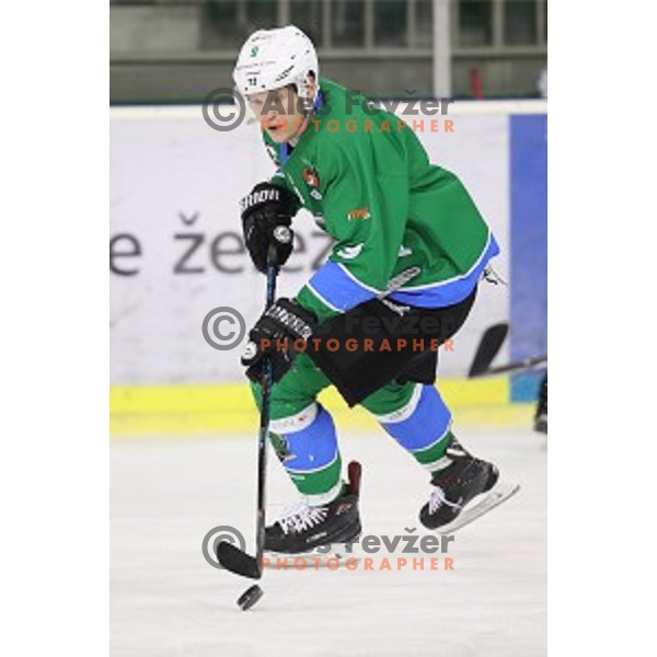 Kristjan Cepon of SZ Olimpija in action during quarter-final of Alps League ice-hockey match between SZ Olimpija and Acroni Jesenice in Tivoli Hall, Ljubljana, Slovenia on March 8, 2018