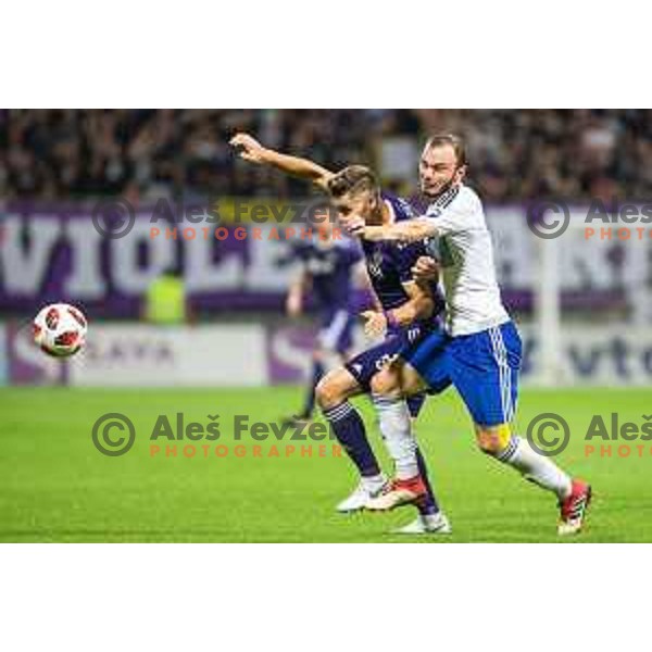 Blaz Vrhovec of Maribor in action during 2nd qualifying round of UEFA Europe League 2018/19 soccer match between Maribor and Chikhura, played in Ljudski vrt, Maribor, Slovenia on August 2, 2018