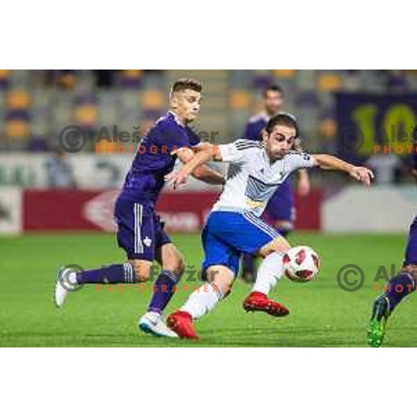 Blaz Vrhovec of Maribor in action during 2nd qualifying round of UEFA Europe League 2018/19 soccer match between Maribor and Chikhura, played in Ljudski vrt, Maribor, Slovenia on August 2, 2018