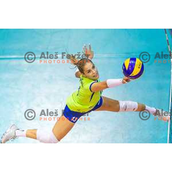 Anita Sobocan of team Slovenia in action during 2019 CEV Volleyball European Championship women match between Slovenia and Israel, played in Dvorana Tabor, Maribor, Slovenia on August 15, 2018