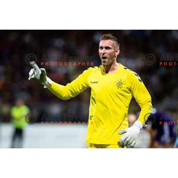 Allan McGregor of Rangers in action during 3rd qualifying round of UEFA Europe League 2018/19 soccer match between Maribor and Rangers FC, played in Ljudski vrt, Maribor, Slovenia on August 16, 2018