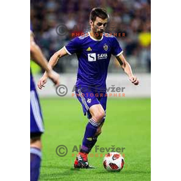 Mitja Viler in action during 3rd qualifying round of UEFA Europe League 2018/19 soccer match between Maribor and Rangers FC, played in Ljudski vrt, Maribor, Slovenia on August 16, 2018