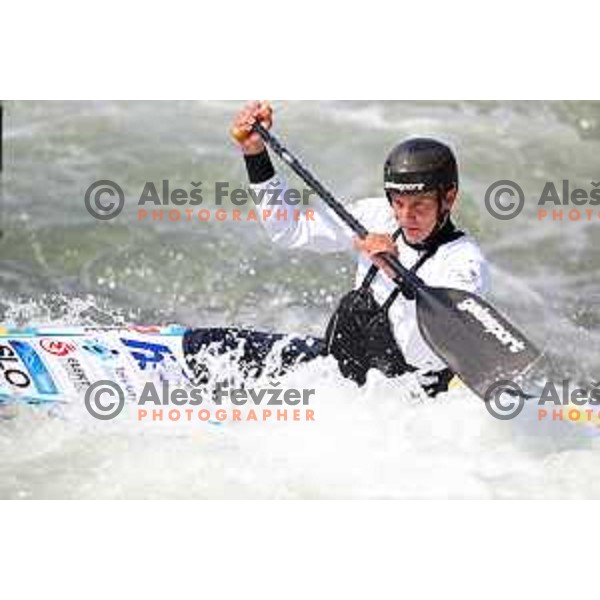 Anze Bercic of Slovenia kayak & canoe team at practice session before World Cp race in Tacen, Ljubljana, Slovenia on August 29, 2018