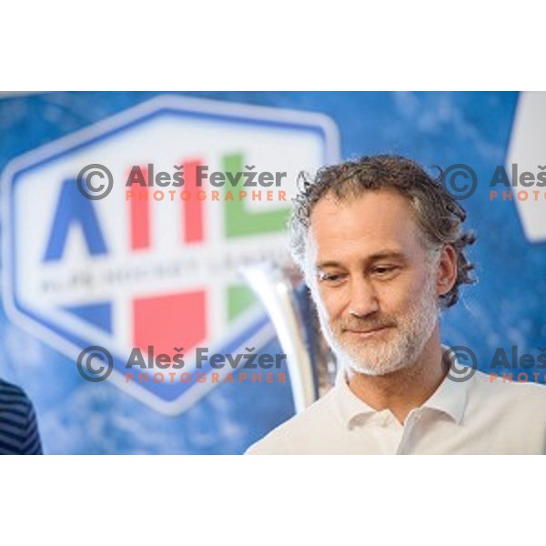 Jure Vnuk at the pre season press conference of the Alps Hockey League, Bled Castle, Bled, Slovenia